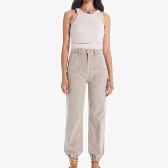 Mother The Wrapper Patch Springy Ankle in Chalk Oxford Tan 27 - Picture 1 of 8